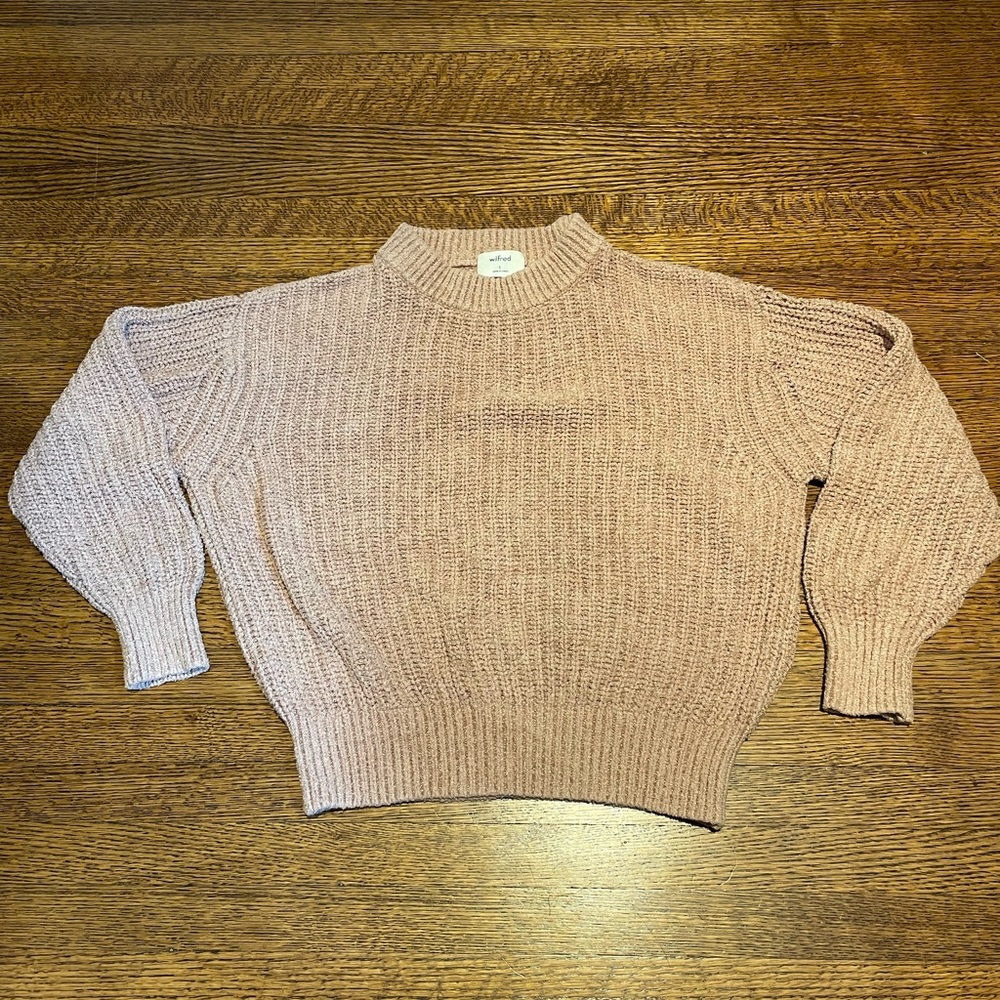 Aritzia Wilfred Essential Chenille Sweater - Blush Pink - Size Small - Used